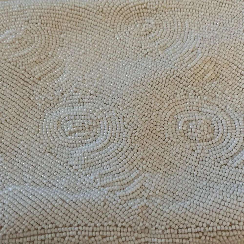 White beaded envelope purse wedding vintage - Picture 2 of 3